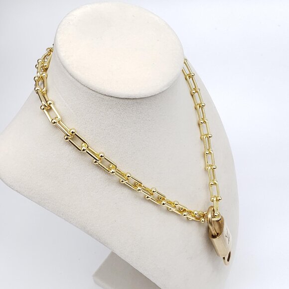 Authentic Louis Vuitton Gold Padlock with Unbranded Gold plated Chain - Picture 7 of 8